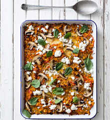 Vegetable bake with goat's feta
