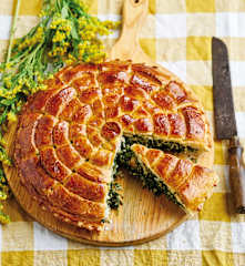 Pão com espinafres e ovo