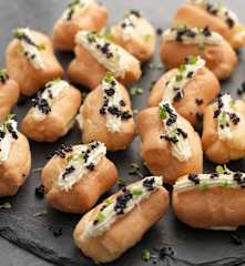 Smoked Cod Roe Éclairs with Horseradish Cream