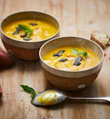 Velouté de courge musquée au tofu soyeux