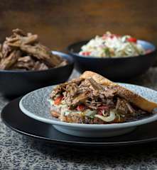 Coffee-rubbed beef with fennel salad