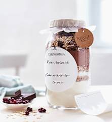 Préparation pour pain brioché canneberge-choco
