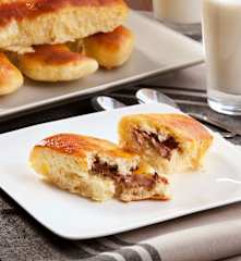 Pães de leite ao vapor com chocolate