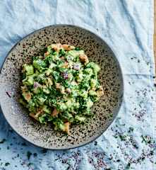 Salada iraniana com molho de abacate
