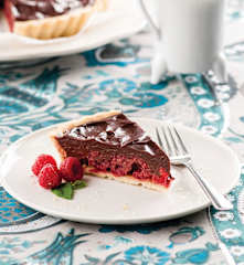 Tarte de chocolate e framboesa