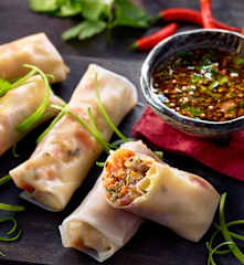 Summer Rolls mit Korianderdip