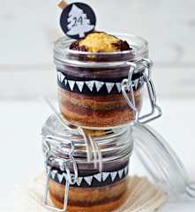 Zebra-Kuchen im Glas