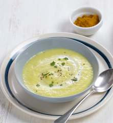 Velouté poireau-curry à la pointe de miel