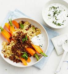 Bulgur mit Möhren und Hackfleisch