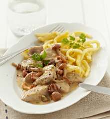 Schweinegeschnetzeltes Jäger Art mit Spätzle