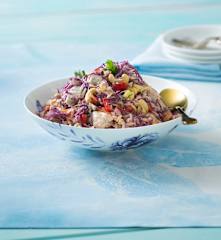 Warm satay chicken salad