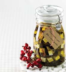 Beringela com feta e malagueta