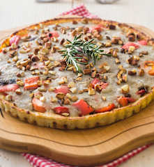 Quiche vegano de hongos
