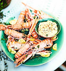 Langoustines vapeur, mayonnaise au safran