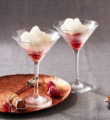 Champagner-Granita mit Himbeeren