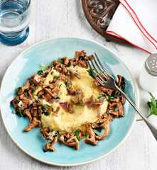 Polenta aux champignons et à la mozzarella