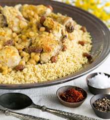 Chicken with couscous and saffron