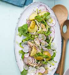 Salade de primeurs au hareng fumé et cresson