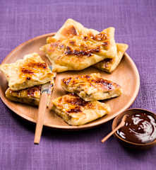 Rôti pancake à la banane