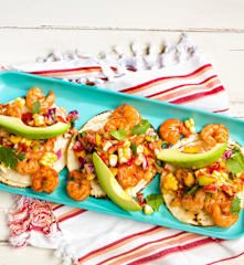 Shrimp Tacos with Denver Salsa