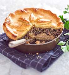 Tourte aux champignons et poulet