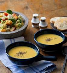 Italian chicken and couscous salad with chickpea soup