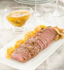 Solomillo de cerdo con hinojo y naranja