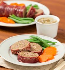 Meatloaf with mushroom sauce