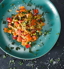 Paprika a pórek s balzamikem