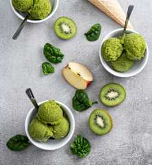 Sorbet jabłko-kiwi-szpinak