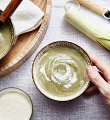 Velouté de légumes verts au sarrasin