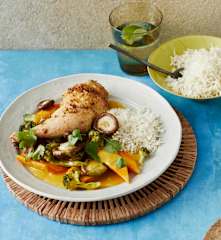 Hähnchenkeulen mit Thai-Gemüse