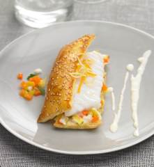 Feuilleté de poisson aux vapeurs d'agrumes
