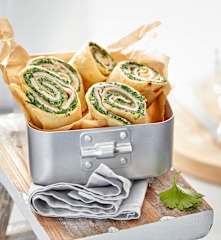Spinat-Frischkäse-Pfannkuchen-Wrap