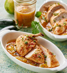 Honey Lime Chicken with Mango Chutney