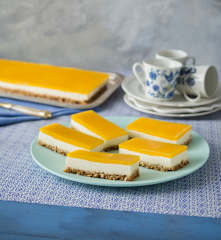 Mango and labne slice