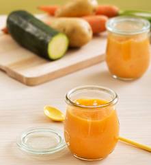 Puré de patata, zanahoria y calabacín