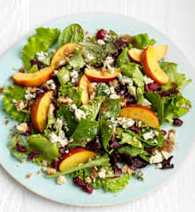 Nectarine, Stilton and Walnut Salad with a Raspberry Vinaigrette