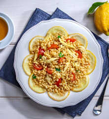 Orzo con straccetti di tacchino al limone
