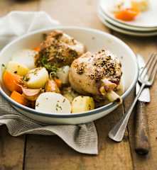 Cuisse de dinde aux légumes nouveaux