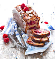 Cake framboise-chocolat blanc