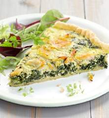 Quiche aux épinards, roquette et haddock