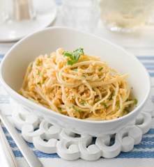 Fettucine de limão e lentilhas