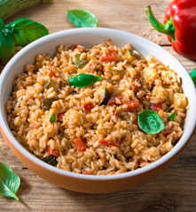 Risotto integral al aroma mediterráneo