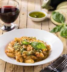 Penne risottate al pesto di melanzane