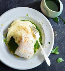 Purée de panais au mascarpone et cabillaud, jus vert