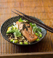 Teriyaki salmon bowl