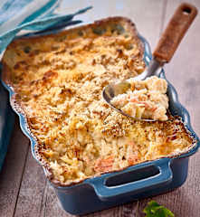 Parmentier de chou-fleur au saumon