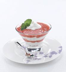 Coppa fredda di crema e fragole