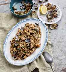 Arroz de polvo com amêijoas